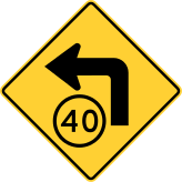 W1-1a L Metric Warning Sign