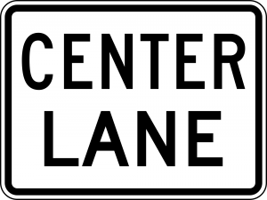 R15-4c Light Rail Only Center Lane Regulatory Sign