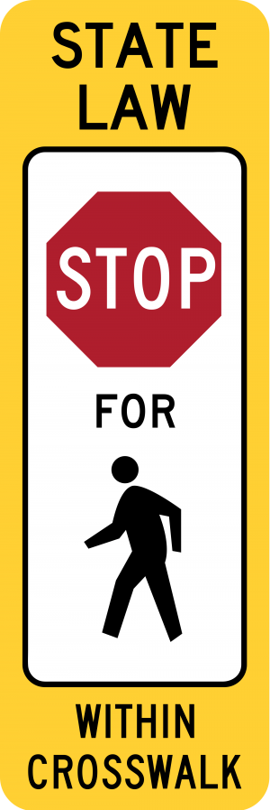 R1-6a In-Street Pedestrian Crossing Regulatory Sign