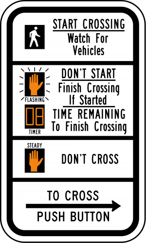 R10-3e Count-Down Pedestrian Relevant Regulatory Sign