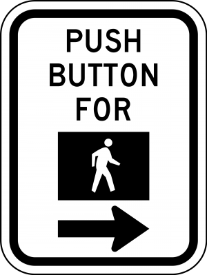 R10-4b Pedestrian Traffic Signal Regulatory Sign