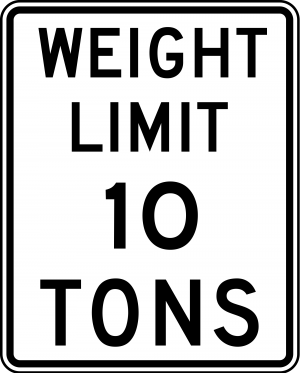 R12-1 Weight Limit Regulatory Sign