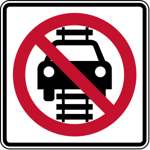R15-6 Do Not Drive On Tracks Light Rail Symbol Regulatory Sign