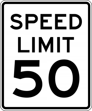 R2-1 Speed Limit English Regulatory Sign