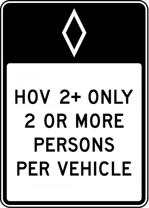R3-10 Preferential Only Lane Ahead Ground Mounted Regulatory Sign