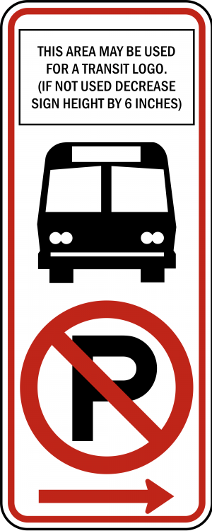 R7-107a No Parking With Transit Logo Regulatory Sign