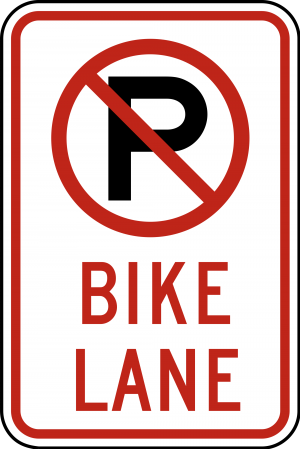 R7-9a No Parking, Bike Lane Regulatory Sign