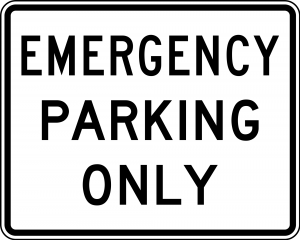 R8-4 Emergency Parking Only Regulatory Sign