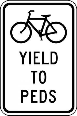 R9-6 Bicyclists Yield To Pedestrians Regulatory Sign
