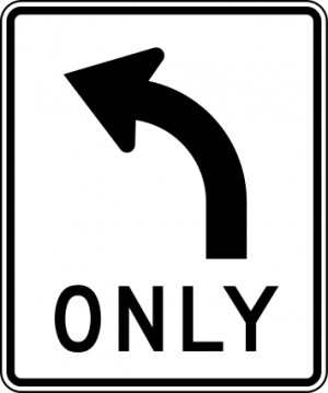 R3-5L Mandatory Movement Lane Control Regulatory Sign