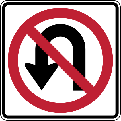 R3-4 U-Turn Prohibited Regulatory Sign