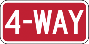 R1-3 4-Way Regulatory Sign