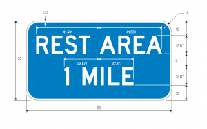 D5-1 Advanced Rest Area Distance Guide Sign Spec