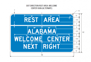 D5-11 Combination Rest Area State Welcome Center Next Right Guide Sign Spec