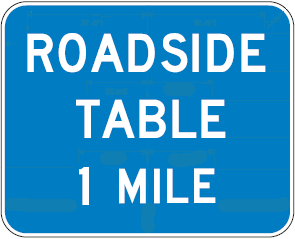 D5-5e Roadside Table Distance Guide Sign