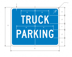D9-16 Truck Parking Guide Sign Spec