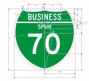 M1-3 Off Interstate Business Route Spur Guide Sign Spec
