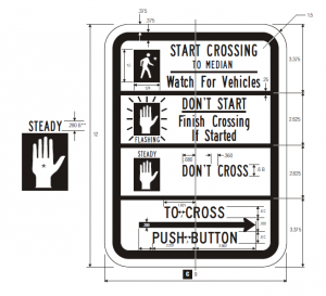 R10-3d Pedestrian Traffic Signal Regulatory Sign Spec