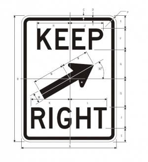 R4-7b Keep Right Regulatory Sign Spec