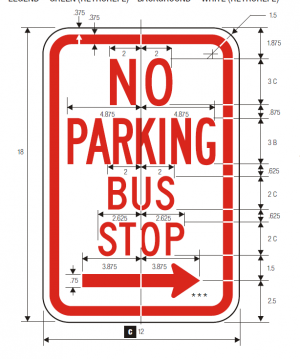 R7-7 No Parking Regulatory Sign Spec