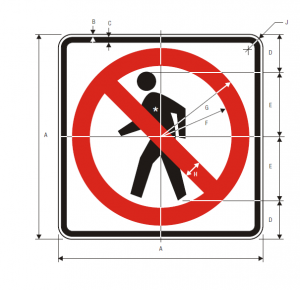 R9-3a No Pedestrian Crossing Regulatory Sign Spec