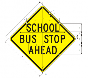 S3-1 School Bus Stop Ahead Sign Spec