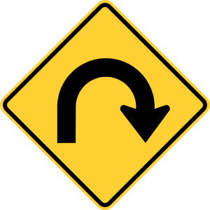 W1-11 Hairpin Curve Warning Sign