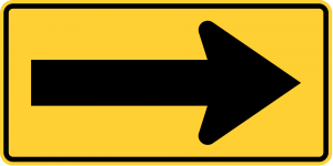 W1-6R One Direction Large Arrow Warning Sign