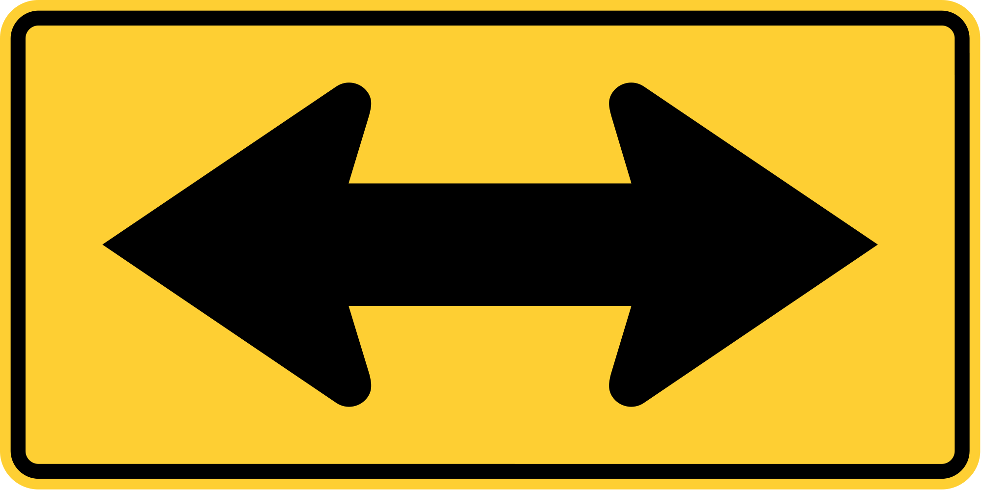 W1-7 Two Direction Large Arrow Warning Sign
