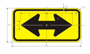 W1-7 Two Direction Large Arrow Warning Sign Spec