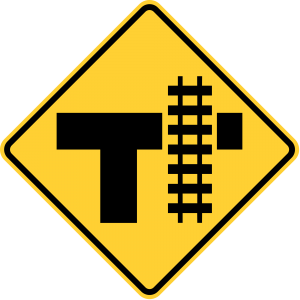W10-4R Highway-Rail Grade Crossing Advance Warning Warning Sign