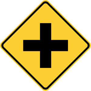 W2-1 Cross Road Warning Sign