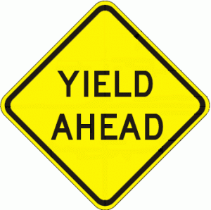 W3-2a Yield Ahead Warning Sign