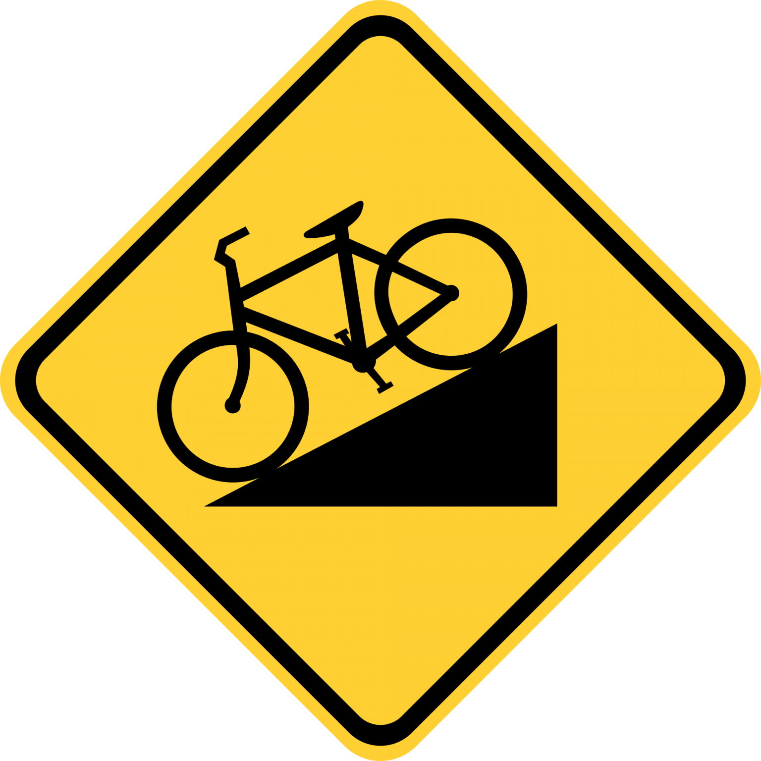 W75 BICYCLE HILL PLAQUE Signs & Safety Devices