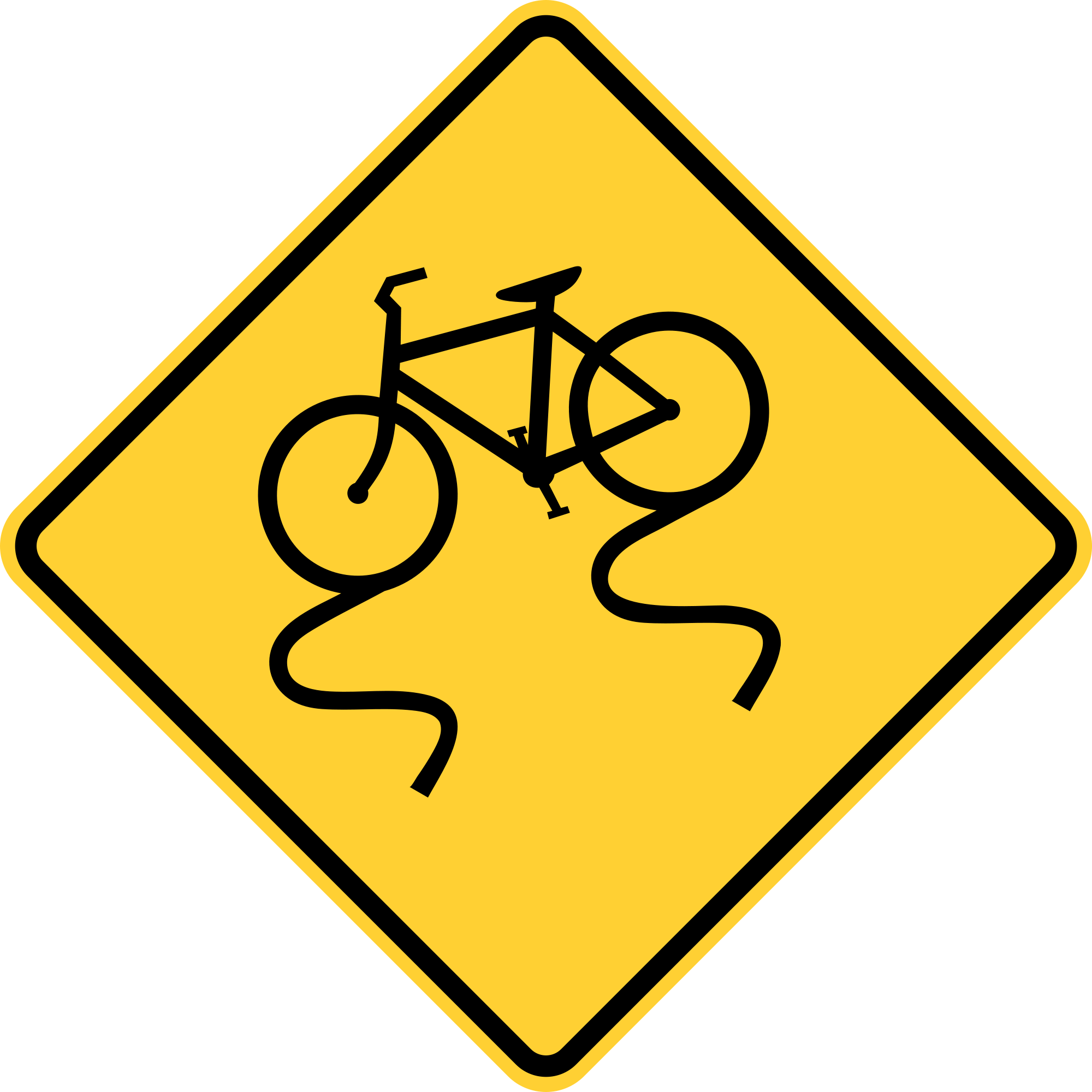 Почему знак желтый. Желтый знак. Желтый символ. Металлический знак желтый. Предупреждающие знаки велосипед.