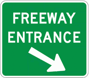 D13-3aR Freeway Entrance Guide Sign
