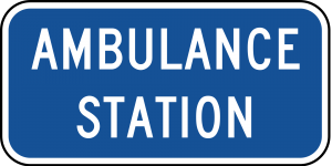 D9-13b Ambulance Station Guide Sign