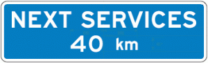 D9-17 Next Services XX Km (Metric) Guide Sign