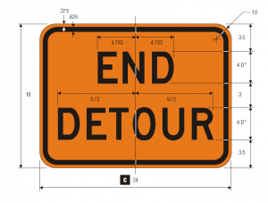 M4-8a End Detour Warning Sign Spec