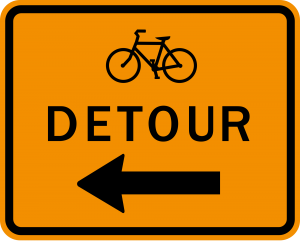 M4-9c Bicycle Detour Warning Sign