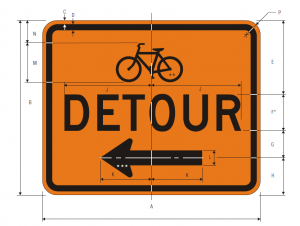 M4-9c Bicycle Detour Warning Sign
