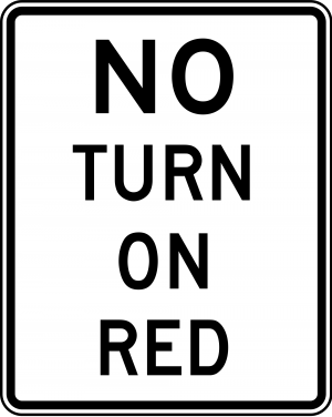 R10-11a No Turn On Red Regulatory Sign