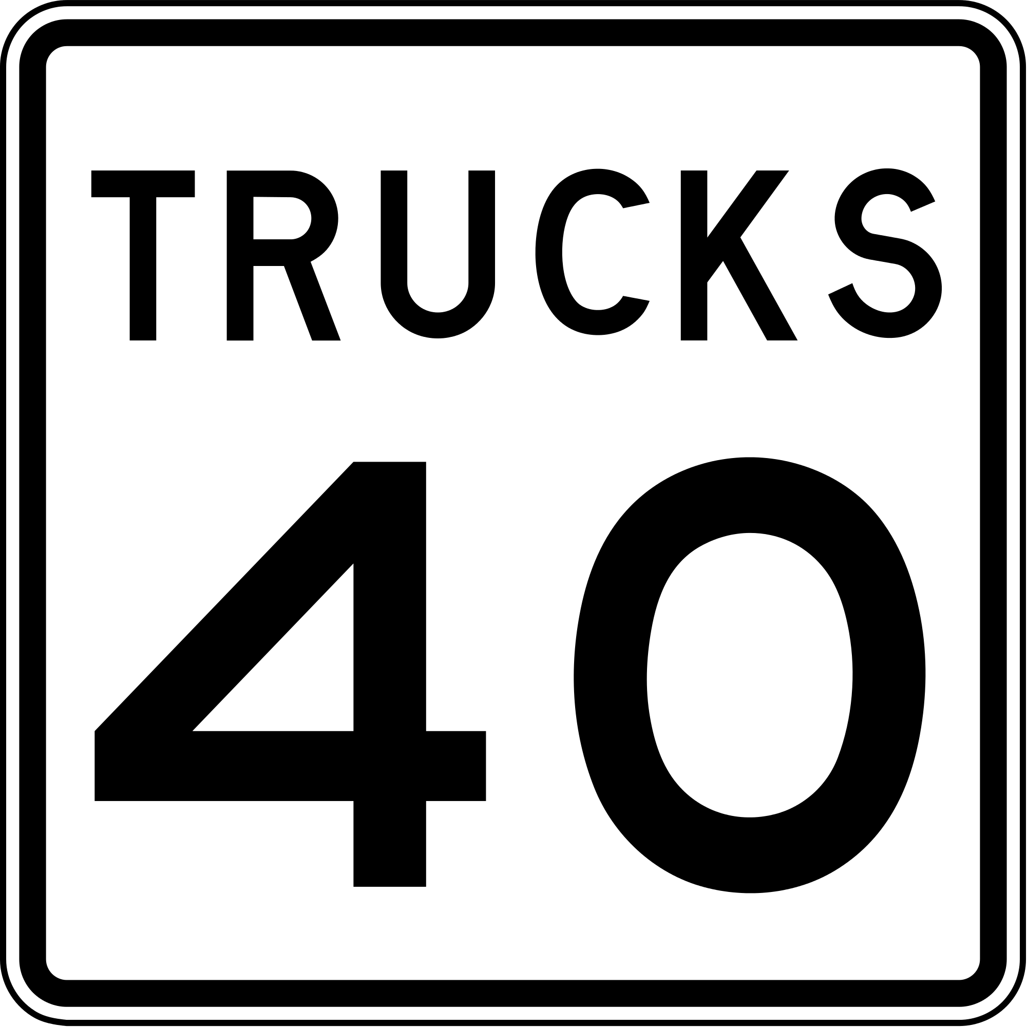 R2-2 Truck Speed Limit Regulatory Sign