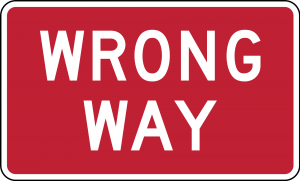 R5-1a Wrong Way Regulatory Sign