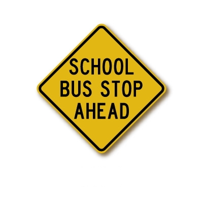 S3-1 School Bus Stop Ahead Sign
