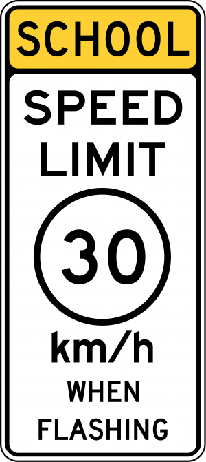 S5-1 School Speed Limit Metric Sign