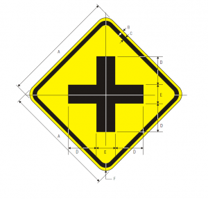 W2-1 Cross Road Warning Sign Spec