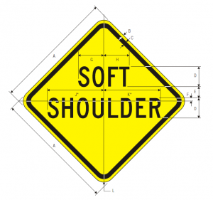 W8-4 Soft Shoulder Warning Sign Spec